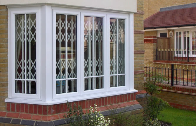 RSG1000 bay window security grilles on new home in South England.