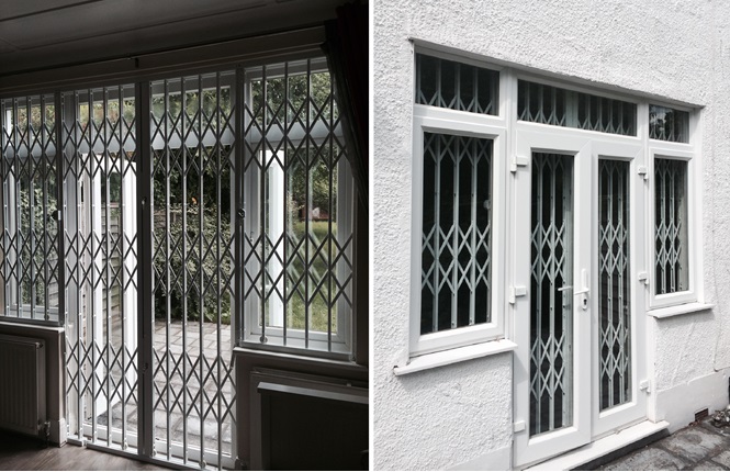 RSG1000 retractable security grilles securing a residence in Wallington.