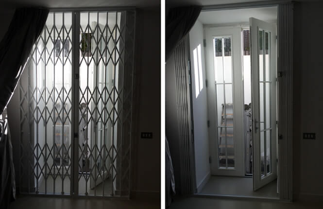 RSG1000 security grilles on doorway in ground floor flat in Wimbledon.