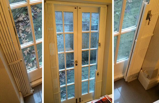 RSG1000 security patio door security grilles at the rear garden of a house in Islington.