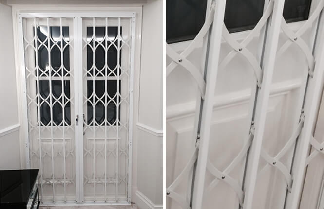 RSG1200 LPS1175 SR1 security grille installed on a residential back door in London.