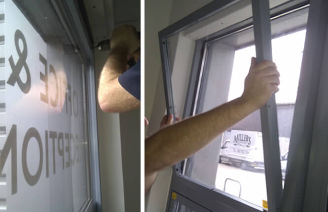 RSG2400 security screens fitted internally at Millers Bakery in South London.