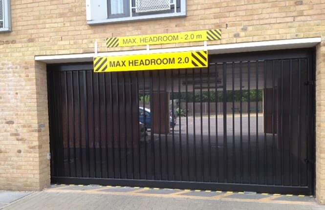 RSG3400 cantilever mesh gate on domestic parking in Central London.