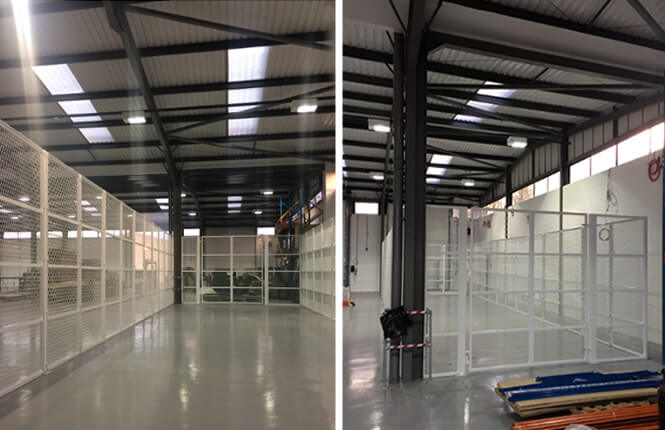 RSG4000 security enclosures on industrial warehouse in Surrey.