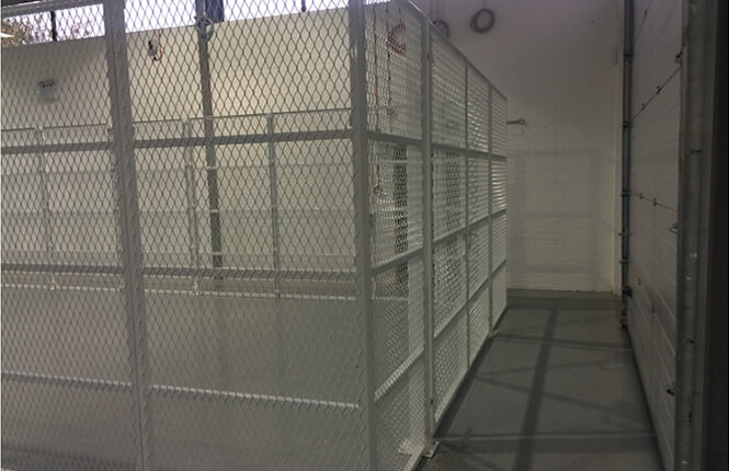 RSG4000 security cages and enclosures in a school gym in Kensington.