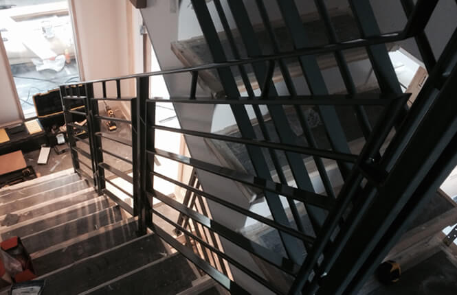 RSG4400 staircase railings on commercial building.