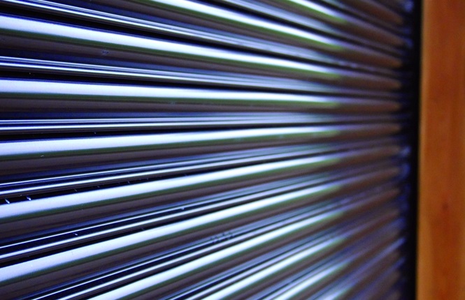 RSG5000 galvanised solid roller shutter fitted in London.