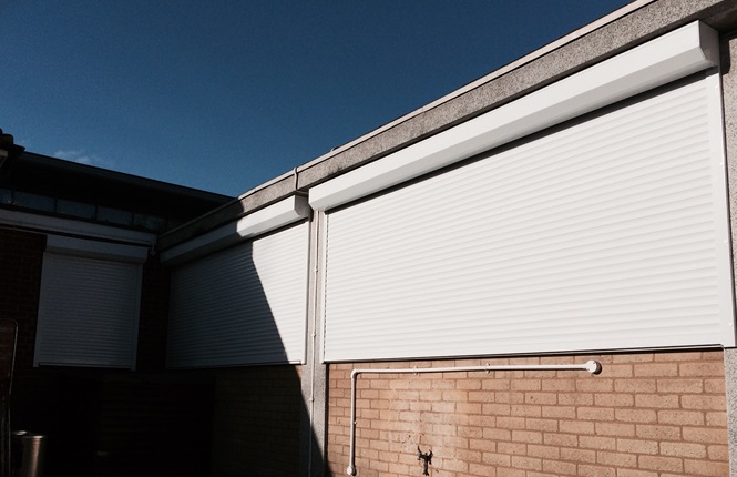 RSG5200 commercial shutters providing security to an office building in London.