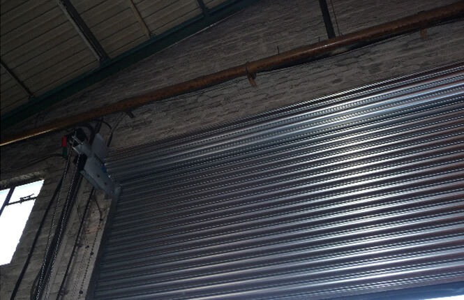 RSG6000 3-Phase security shutter in a commercial workshop in Hackney, North London.