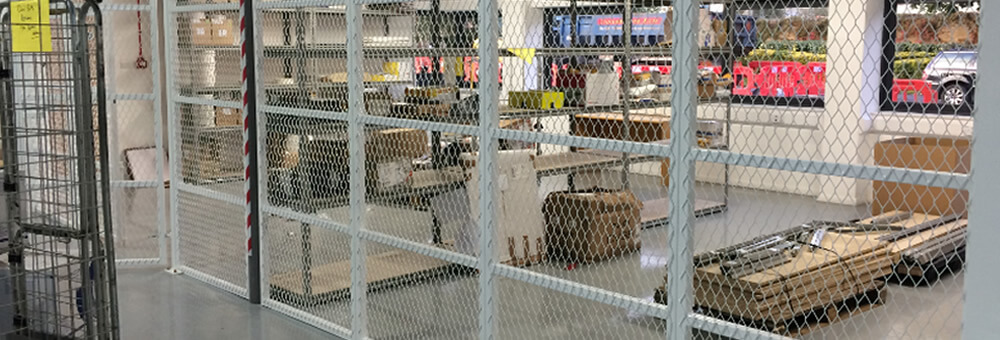 Cage enclosures fitted inside a warehouse in Croydon