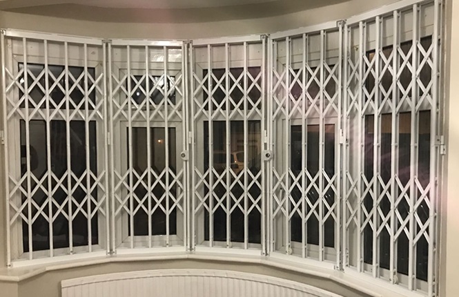 RSG1000 retractable grilles securing family house in North London.