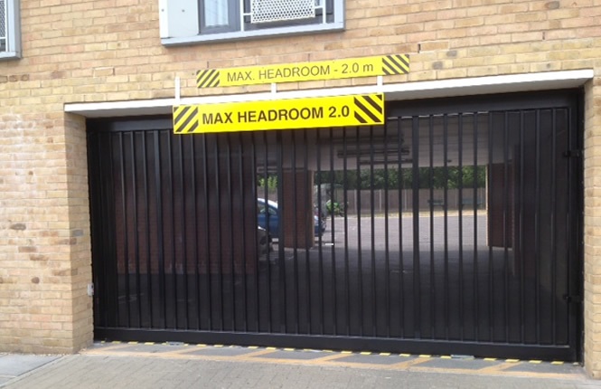 RSG3400 cantilever mesh gate on domestic parking in Central London.