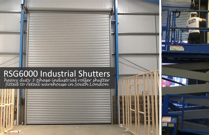 RSG6000 3-Phase industrial security shutter fitted on warehouse in Essex.